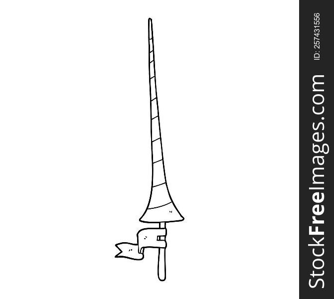 line drawing cartoon medieval lance
