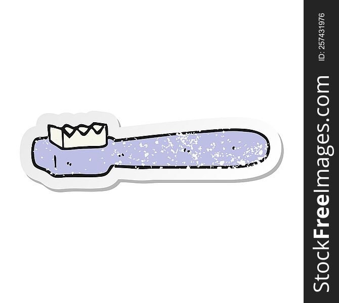 distressed sticker of a cartoon toothbrush