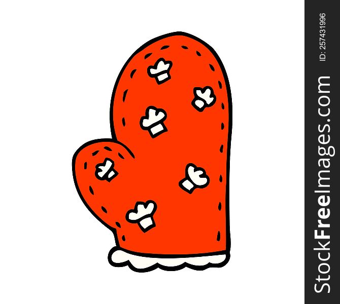 cartoon doodle oven glove