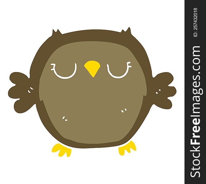 flat color style cartoon owl