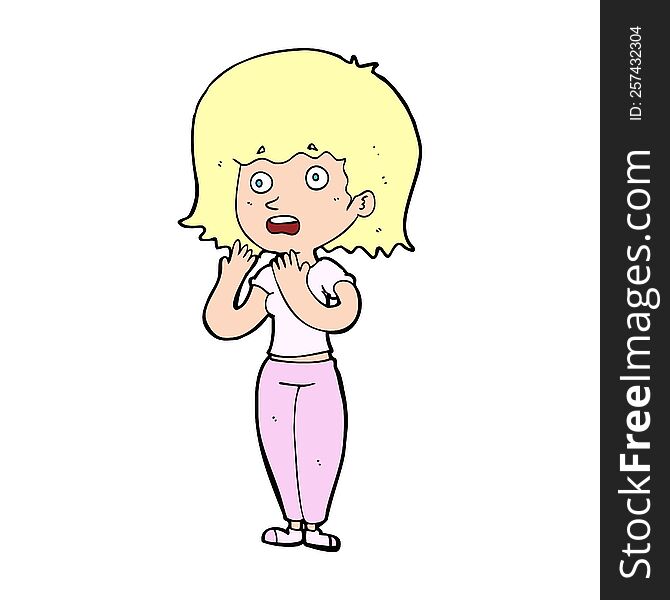 cartoon shocked woman