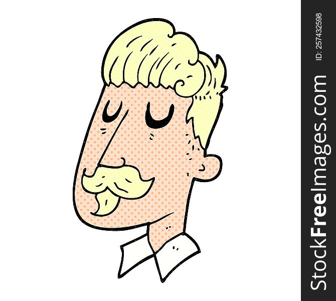 freehand drawn cartoon man with mustache