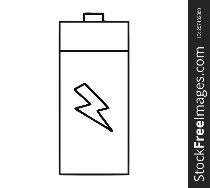 Line Drawing Cartoon Electrical Battery