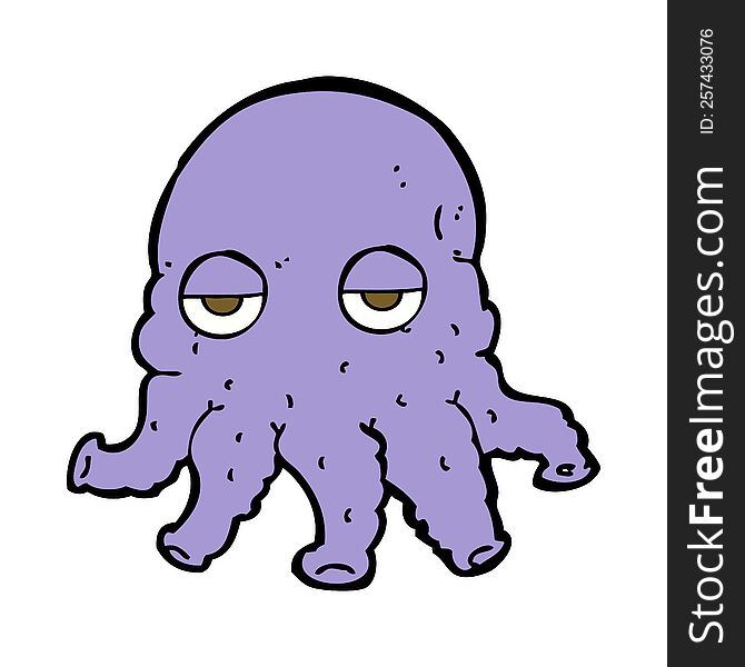 cartoon alien squid face