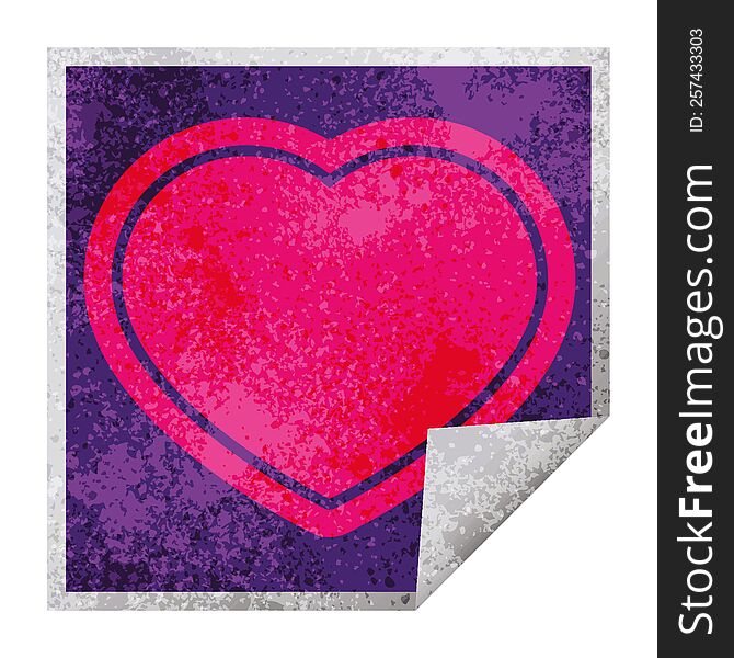 heart graphic vector square peeling sticker. heart graphic vector square peeling sticker