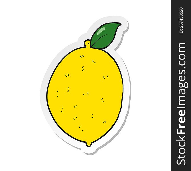 sticker of a cartoon lemon