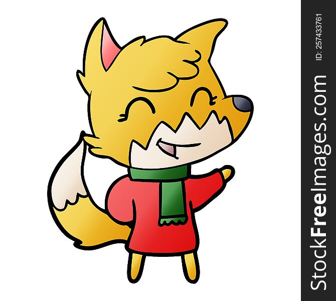 happy cartoon fox. happy cartoon fox