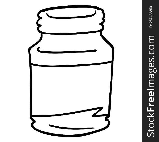 line drawing cartoon pill jar