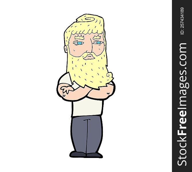 Cartoon Serious Man With Beard