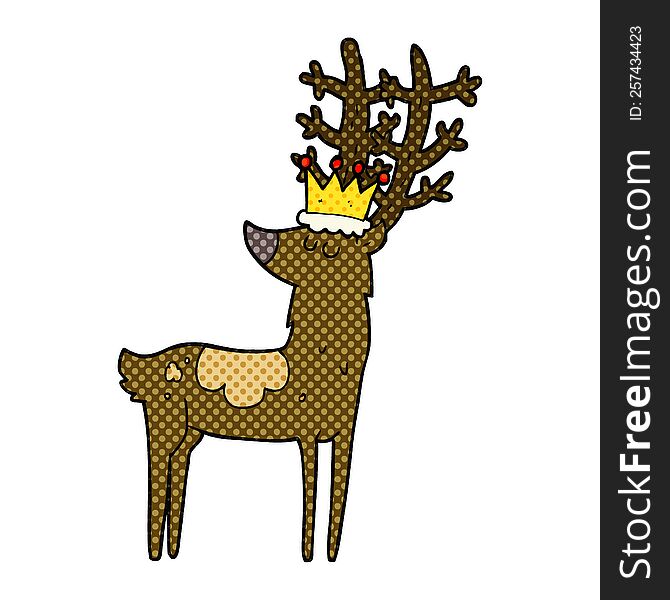 freehand drawn cartoon stag king