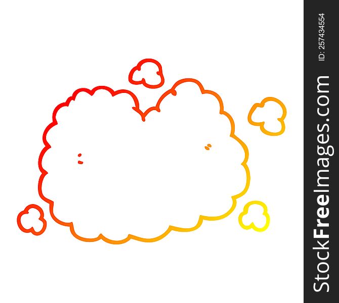 Warm Gradient Line Drawing Cartoon Smoke Cloud