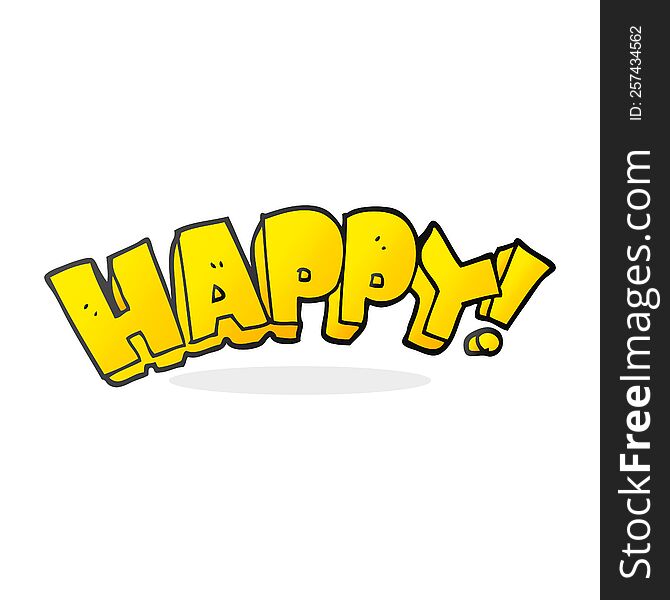 Cartoon Happy Text Symbol