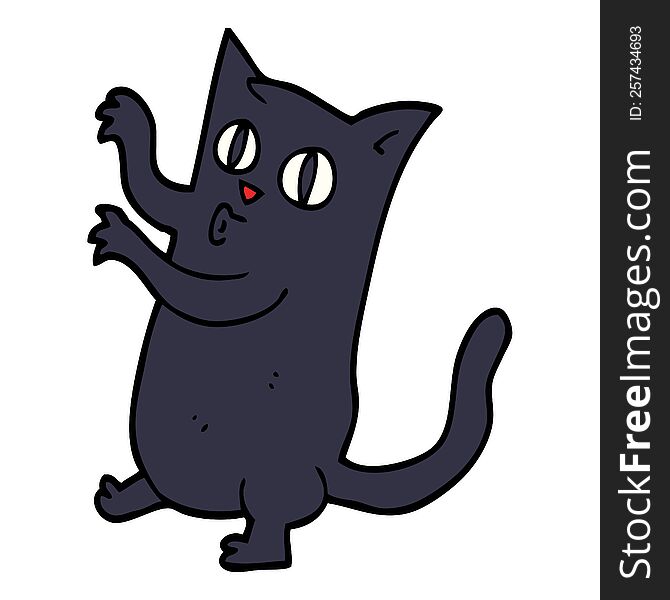 cartoon doodle spooky black cat