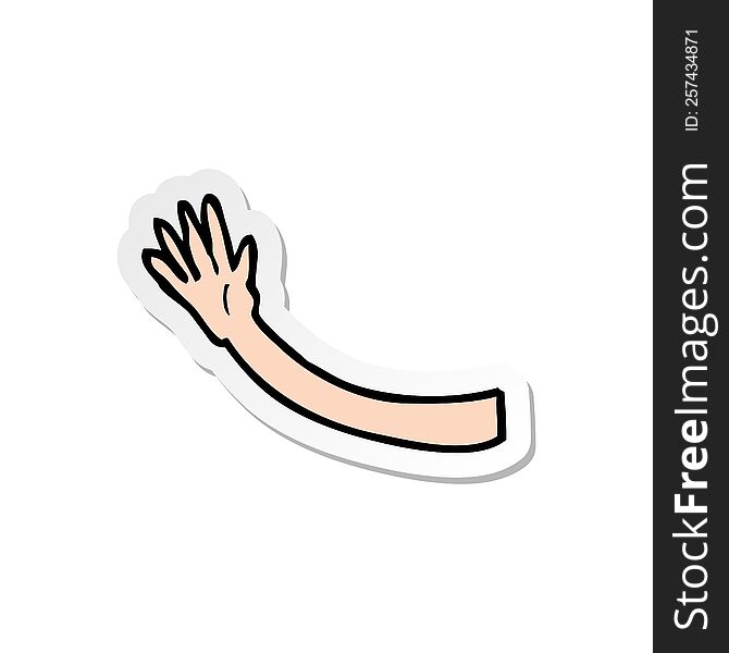 sticker of a cartoon arm gesture