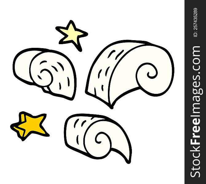 cartoon doodle decorative spiral element