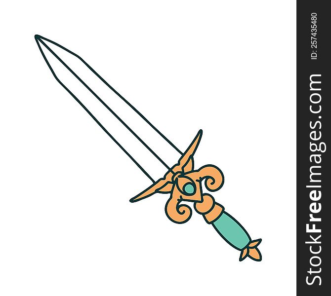Tattoo Style Icon Of Dagger