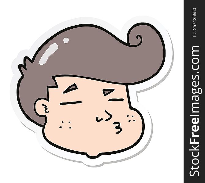 Sticker Of A Cartoon Boy S Face