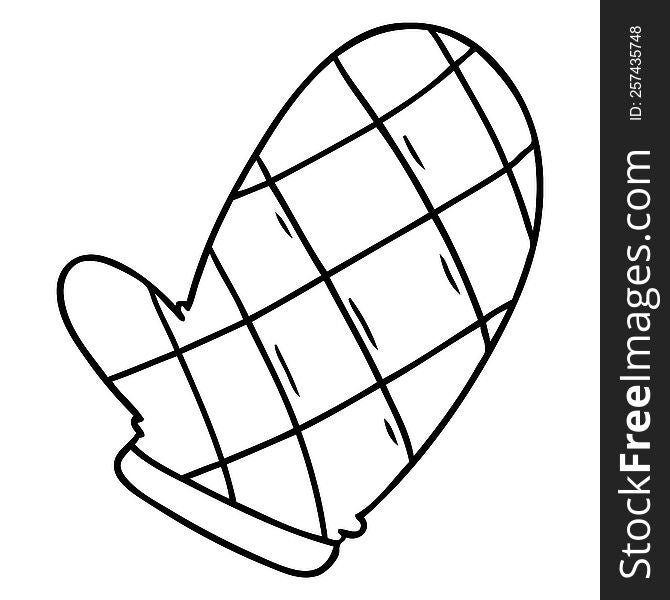 Line Drawing Doodle Of An Oven Glove