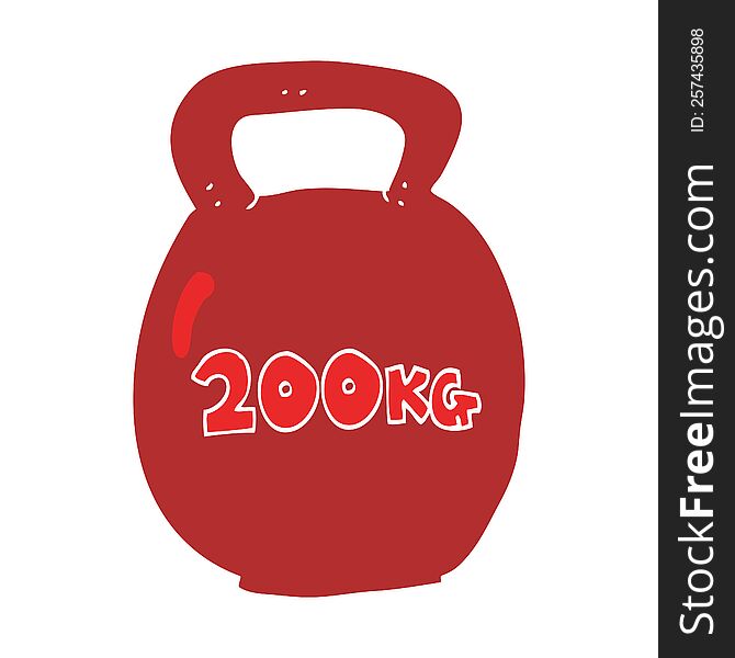 Flat Color Illustration Of A Cartoon 20kg Kettle Bell