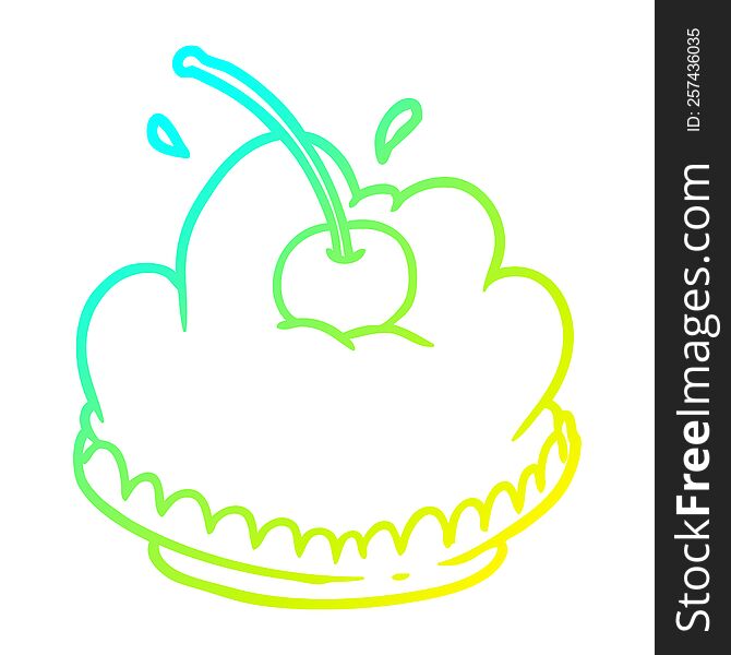 cold gradient line drawing of a tasty dessert