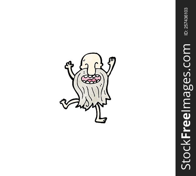 Cartoon Naked Old Man Dancing