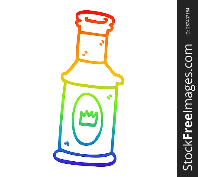 Rainbow Gradient Line Drawing Cartoon Alcoholic Drink
