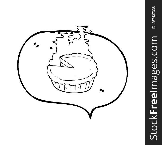 freehand drawn speech bubble cartoon pie
