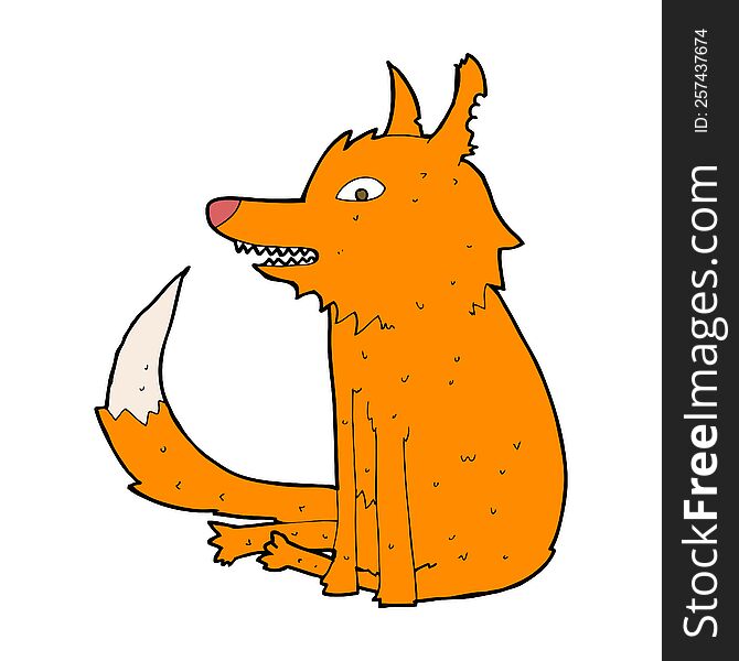cartoon fox sitting