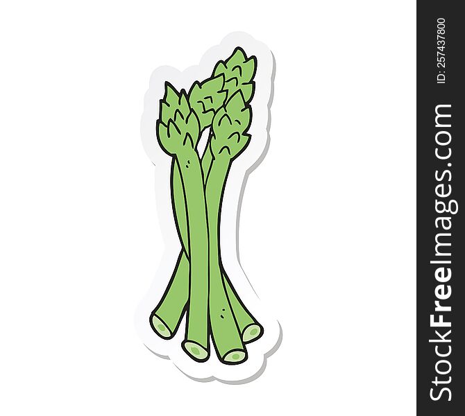 sticker of a cartoon asparagus