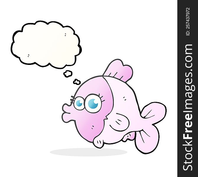 Funny Thought Bubble Cartoon Fish With Big Pretty Eyes