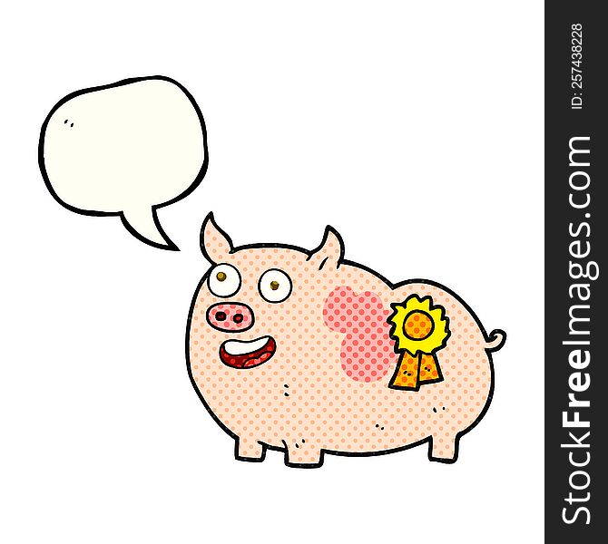 comic book speech bubble cartoon prize winning pig