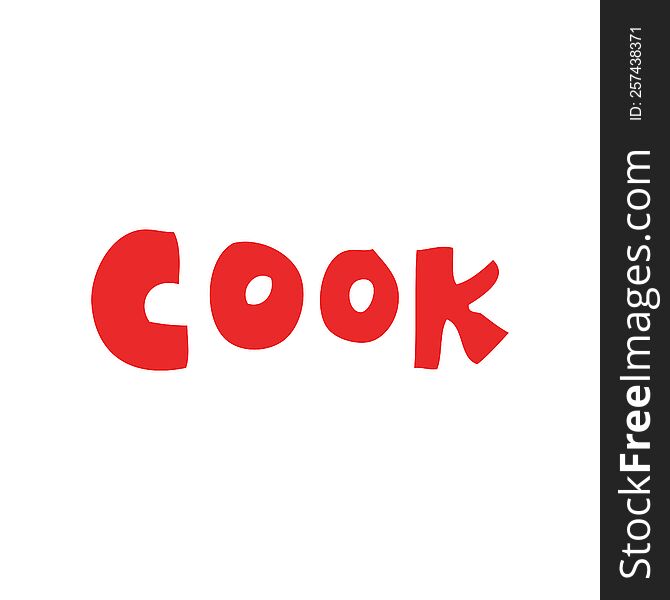 Flat Color Style Cartoon Word Cook