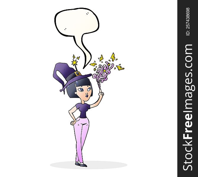 Speech Bubble Cartoon Witch