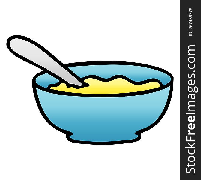 gradient shaded quirky cartoon bowl of soup. gradient shaded quirky cartoon bowl of soup