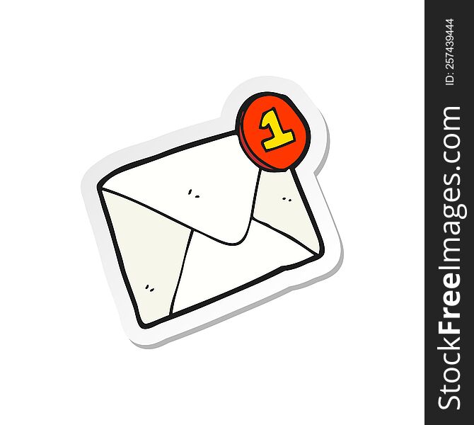 Sticker Of A Cartoon Email