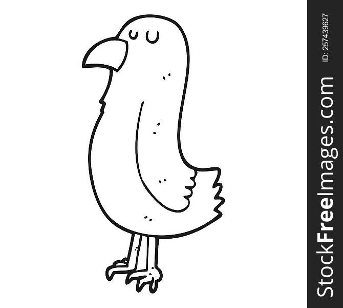 Black And White Cartoon Parrot