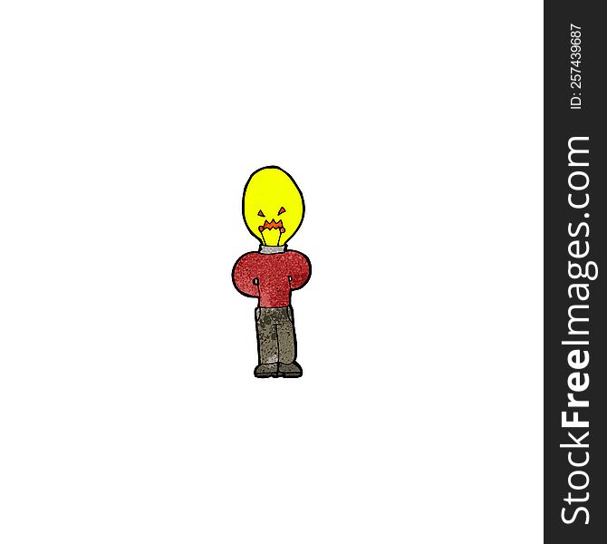 Cartoon Man With Light Bulb For Head