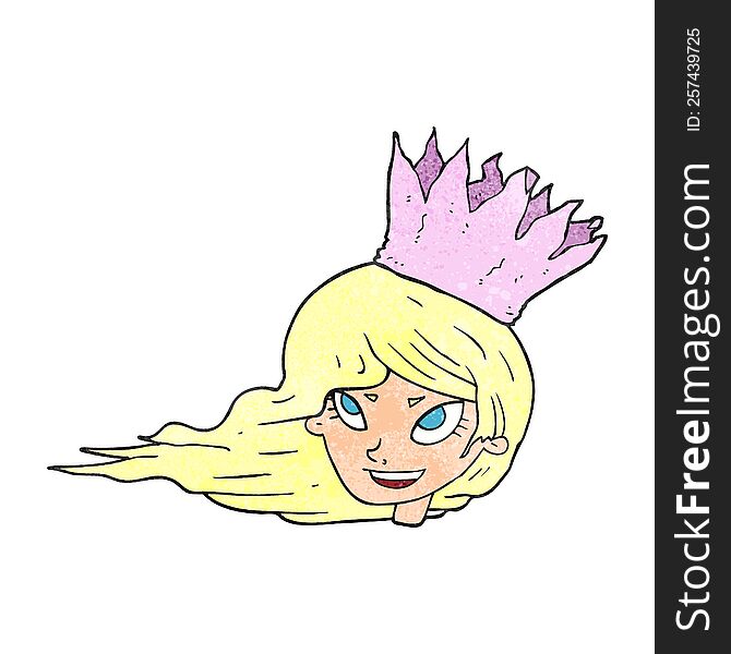 texture cartoon woman with blowing hair