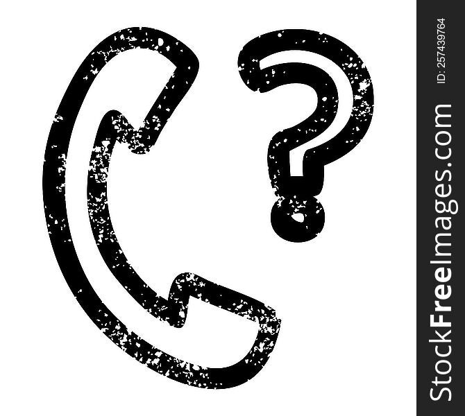 telephone handset with question mark icon symbol