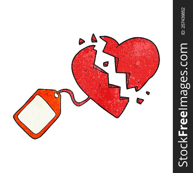 Textured Cartoon Luggage Tag On Broken Heart