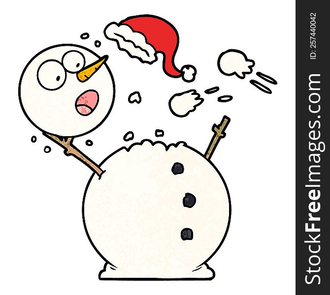 snowman in snowball fight. snowman in snowball fight