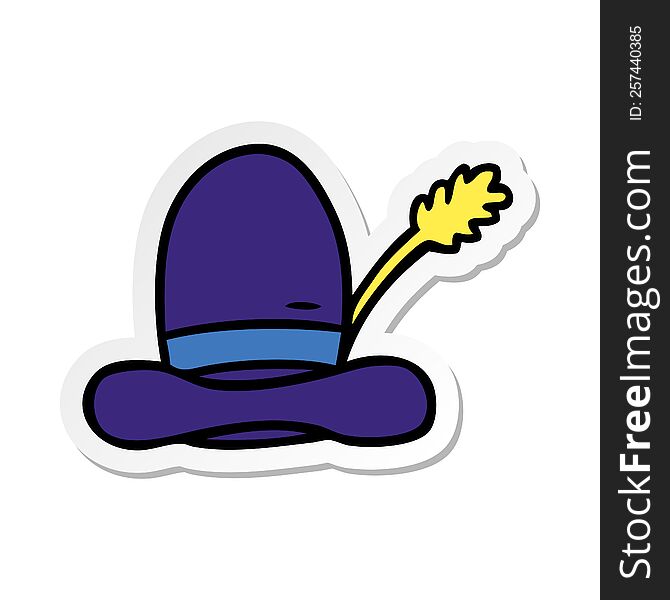 sticker cartoon doodle of a farmers hat