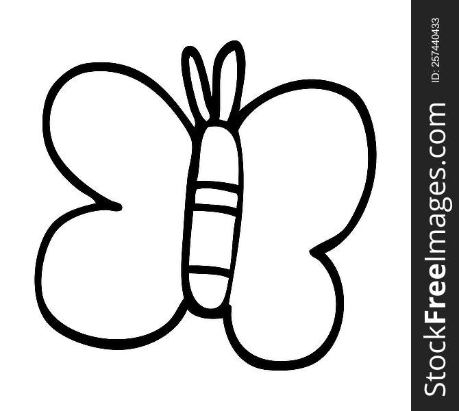 line drawing cartoon butterfly