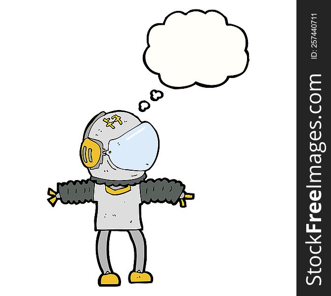 Cartoon Astronaut With Thought Bubble