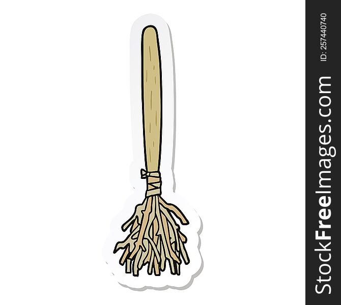 sticker of a cartoon magic broom