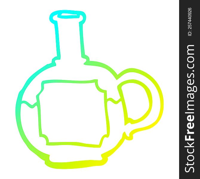 cold gradient line drawing of a cartoon food bottle