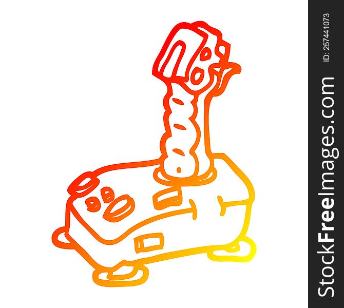 warm gradient line drawing of a cartoon joystick