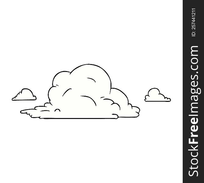 Cartoon Doodle Of White Large Clouds