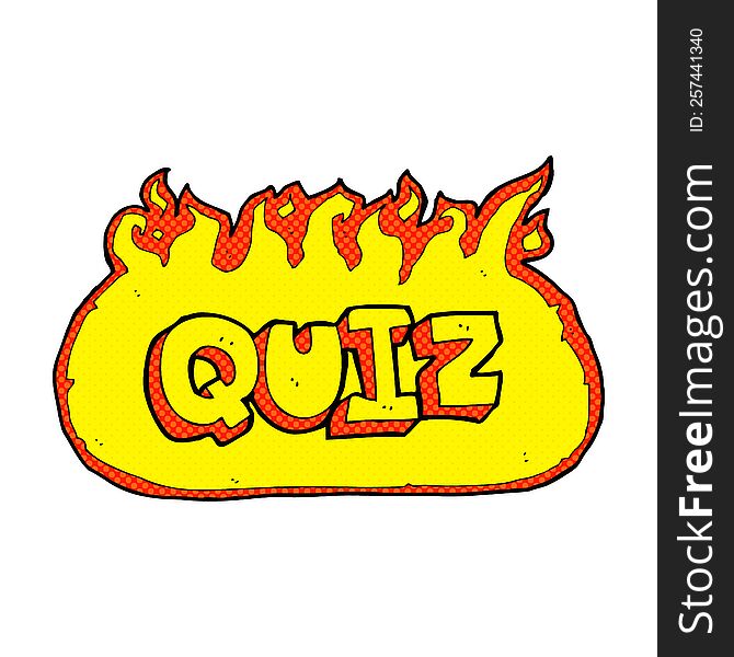 quiz sign cartoon