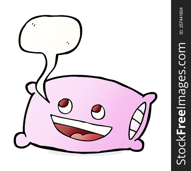 Cartoon Pillow With Speech Bubble